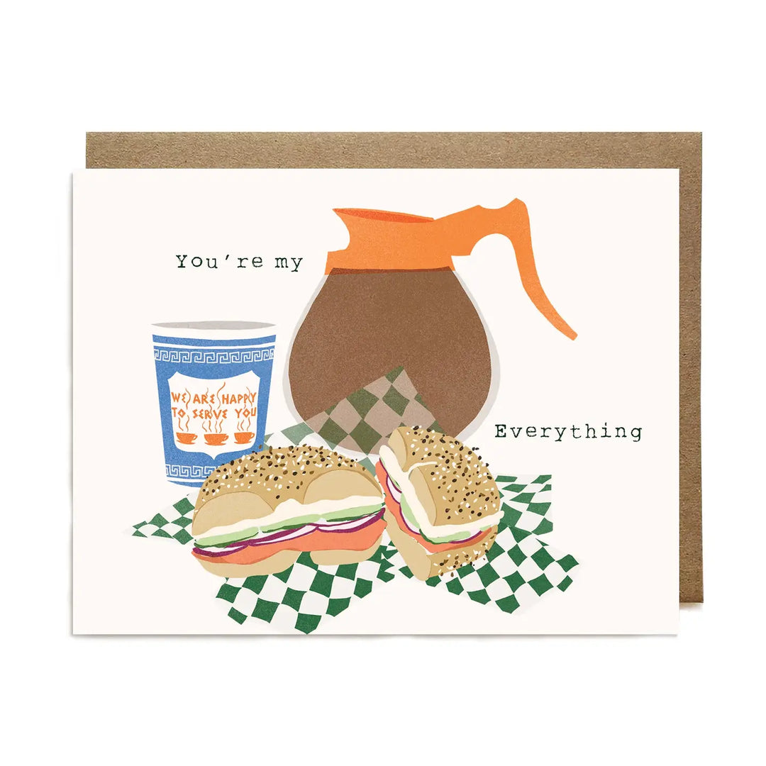 Ula Bloom - You're My Everything NYC Bagel Greeting Card