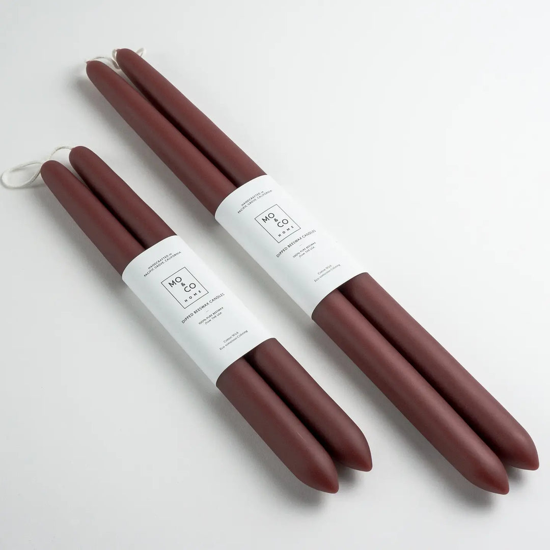 Mo&Co Home - Dipped Beeswax Candles in Burgundy