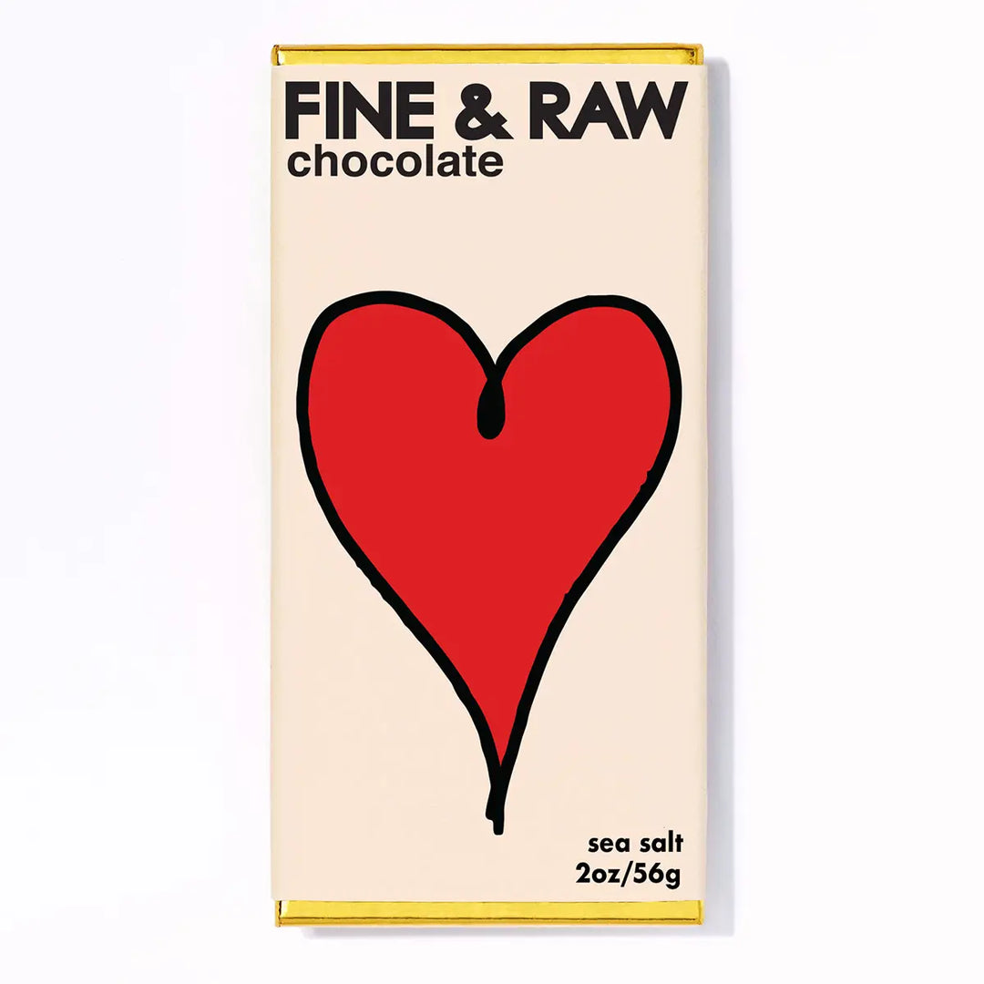 Fine & Raw - 2oz. Sea Salt Valentines Chocolate Bar
