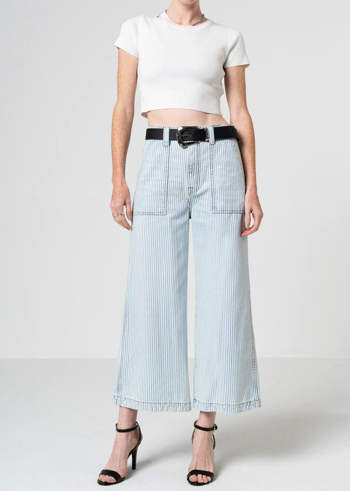 NOEND – Avery Cropped Wide Trouser in Mystic