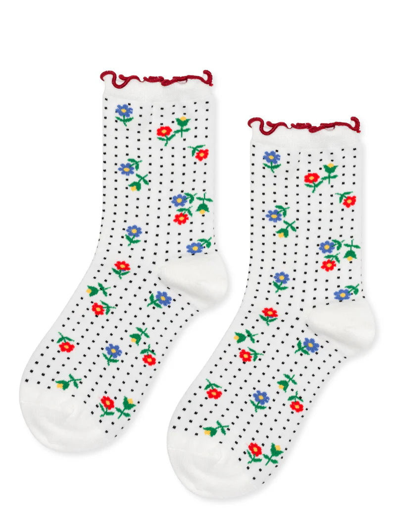 Hansel from Basel – Dottie Floral Crew in White