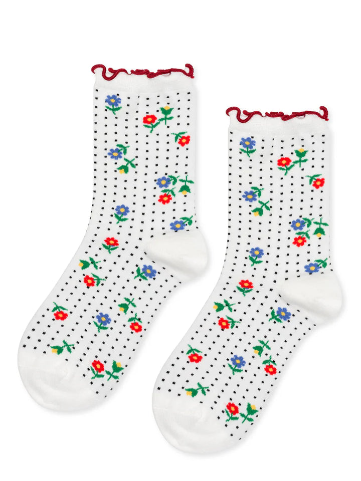 Hansel from Basel – Dottie Floral Crew in White