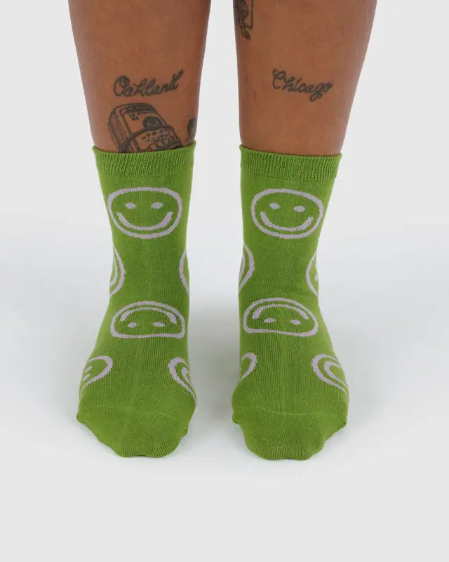 BAGGU - Crew Sock in Pear Happy