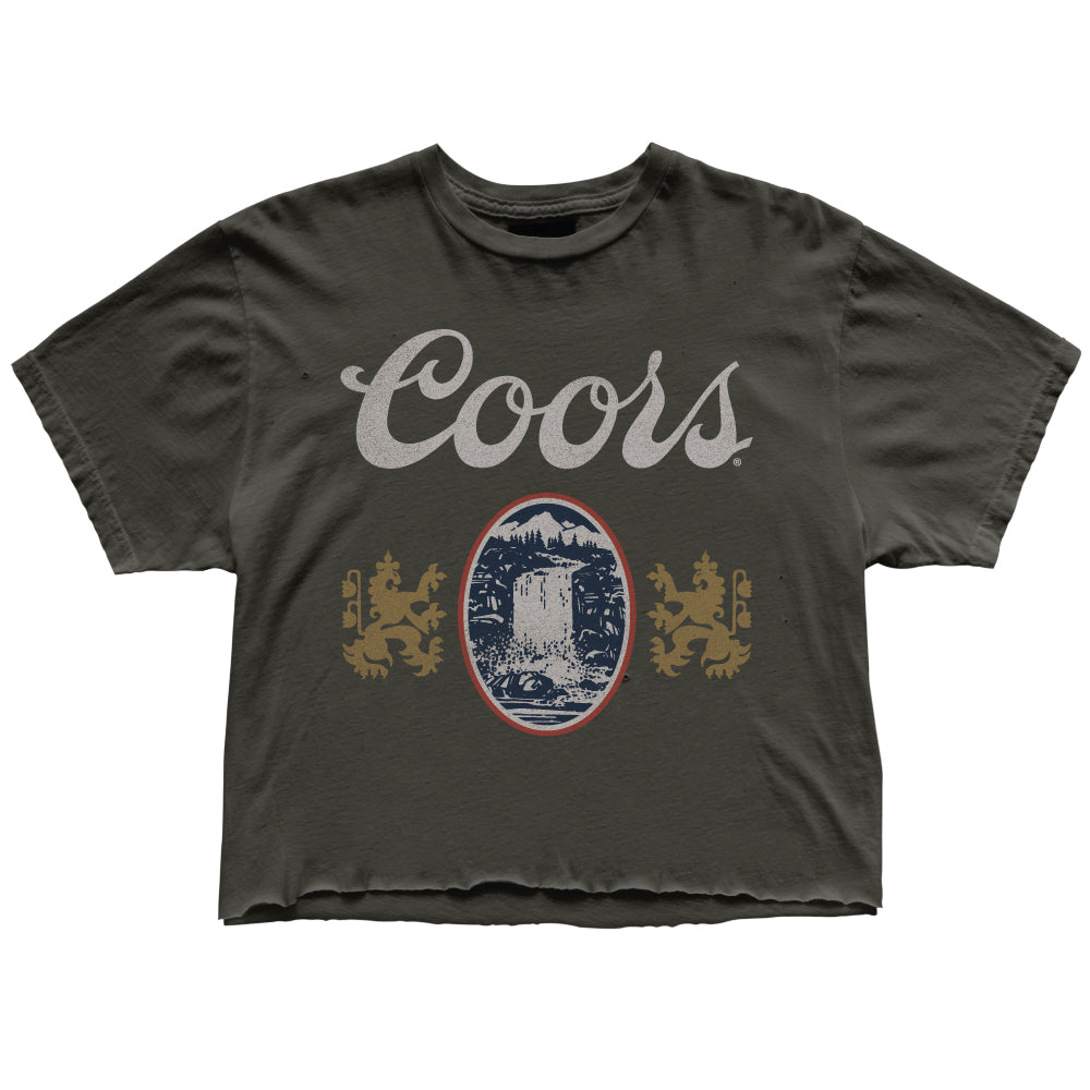Retro Brand - Coors Crop Tee in Washed Black