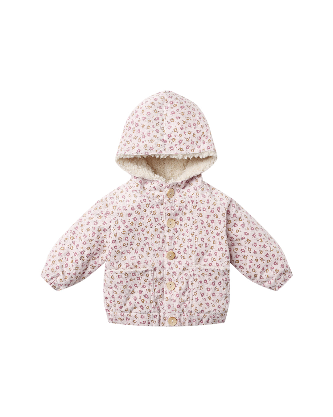 Quincy Mae – Corduroy Hooded Jacket in Wildflowers