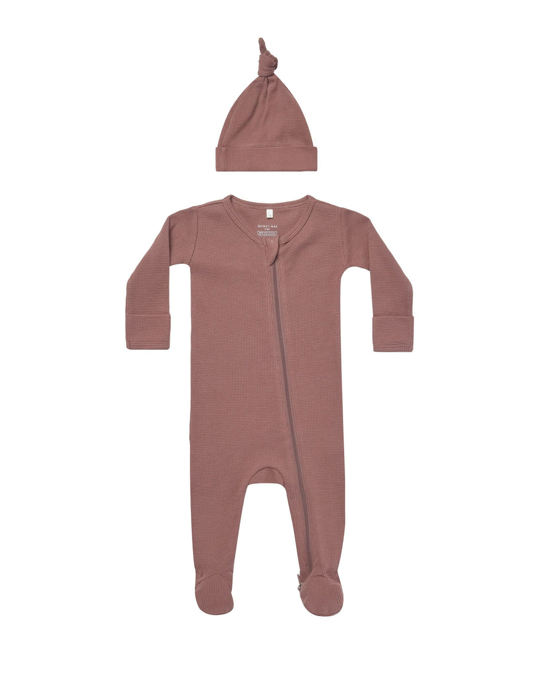 Quincy Mae – Waffle Sleep Set in Fig