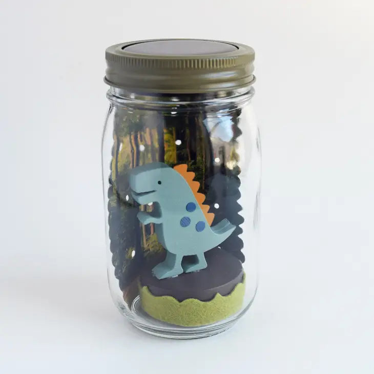 Tree by Kerri Lee – Dinosaur Mason Jar Solar Light