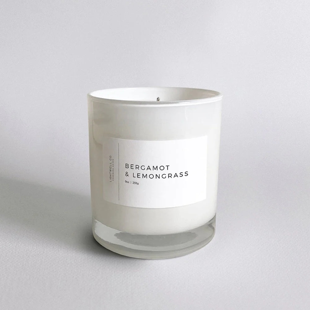 Lightwell Co. – Bergamot & Lemongrass White Tumbler Candle