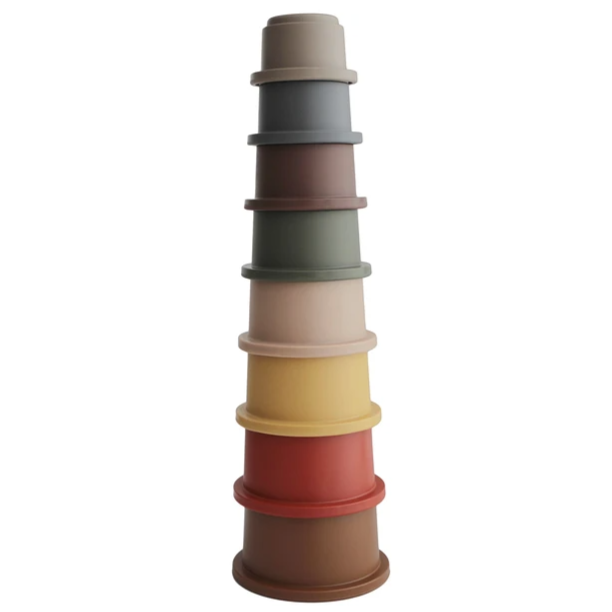 Mushie - Stacking Cups Toy in Retro
