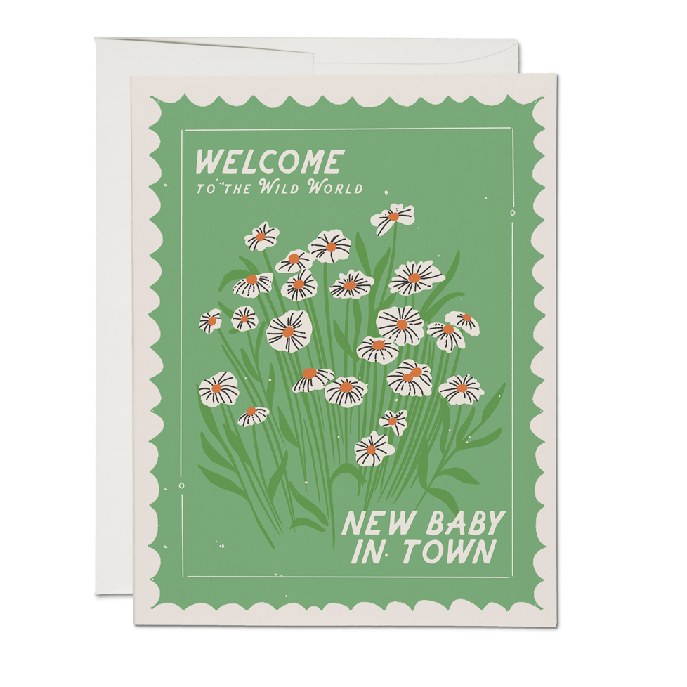 Red Cap Cards - Wild World Baby Card