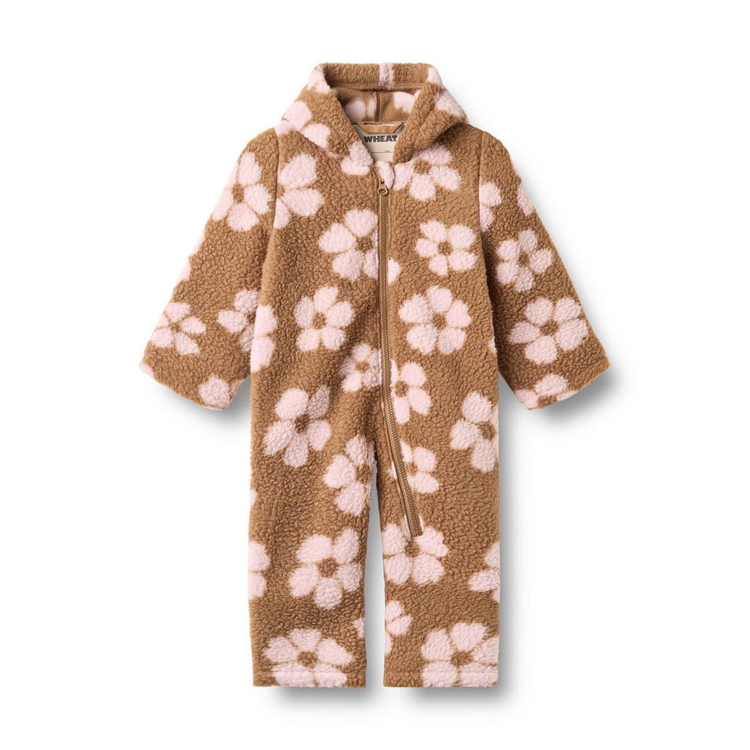 WHEAT – Allo Fleece Suit in Warm Hazel Flowers
