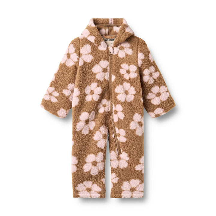 WHEAT – Allo Fleece Suit in Warm Hazel Flowers