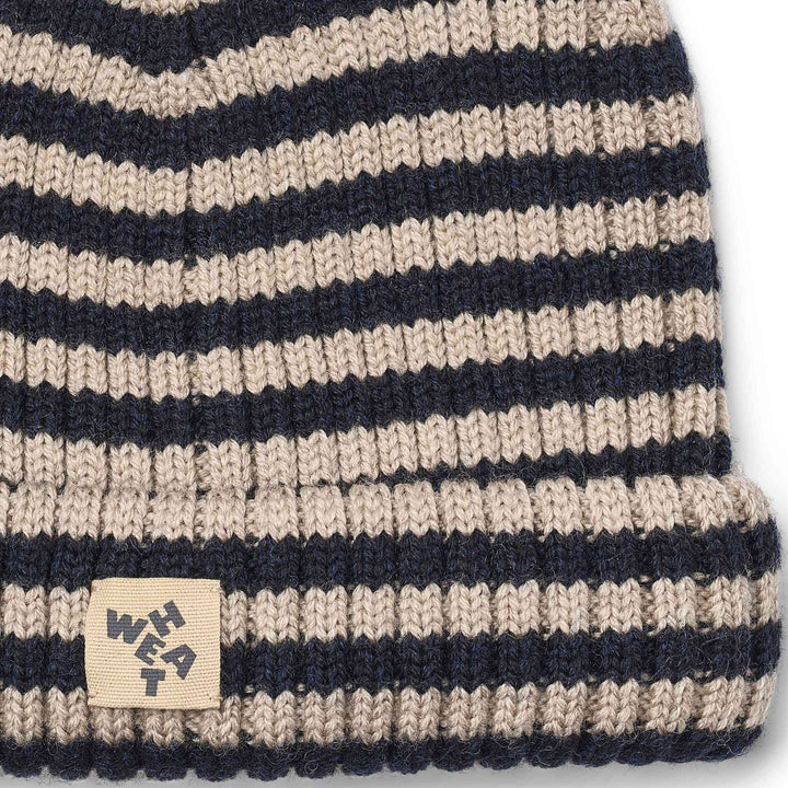 WHEAT – Topper Beanie in Navy Stripe