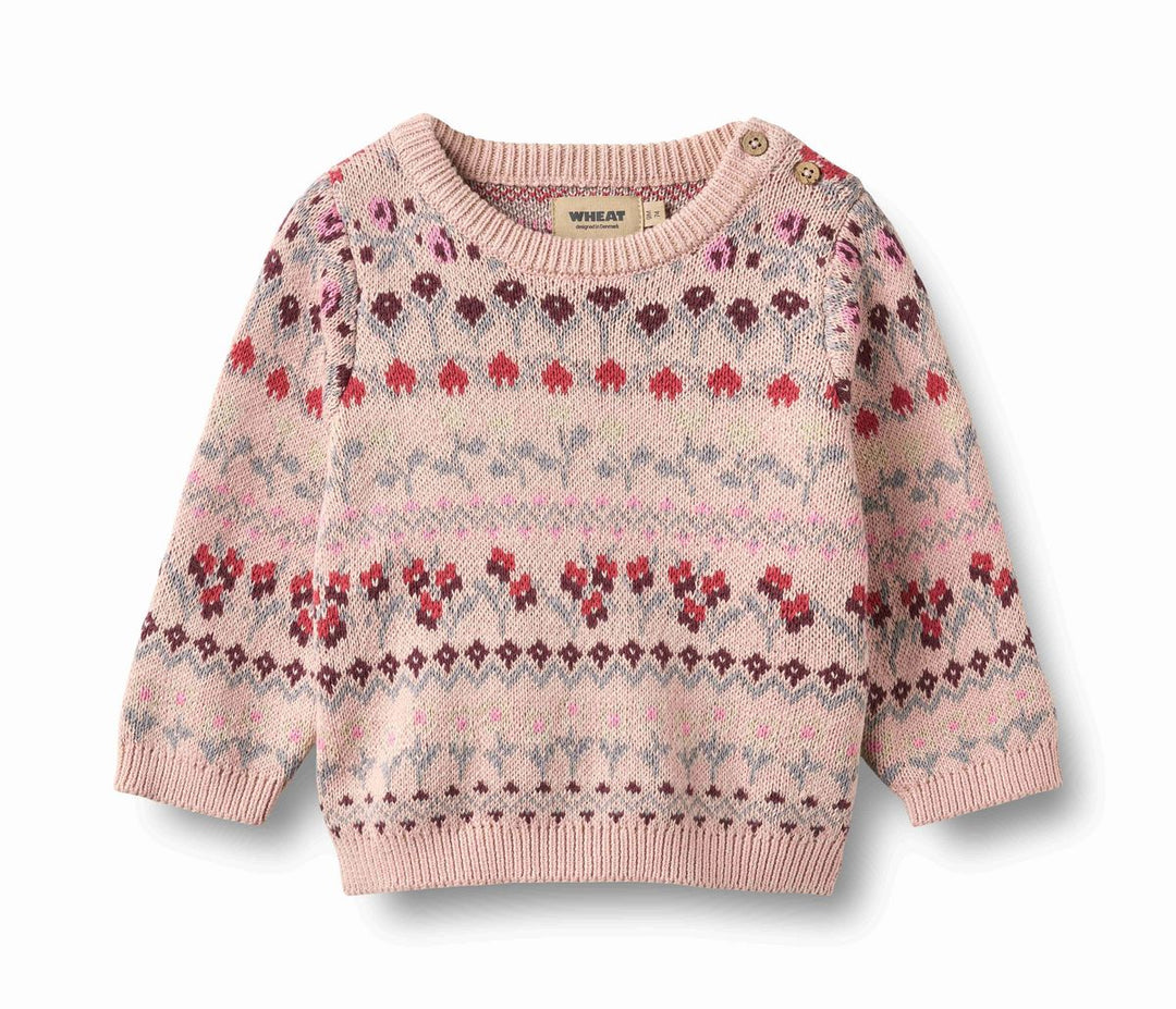Wheat – Mikmak Jacquard Pullover in Dim Rose
