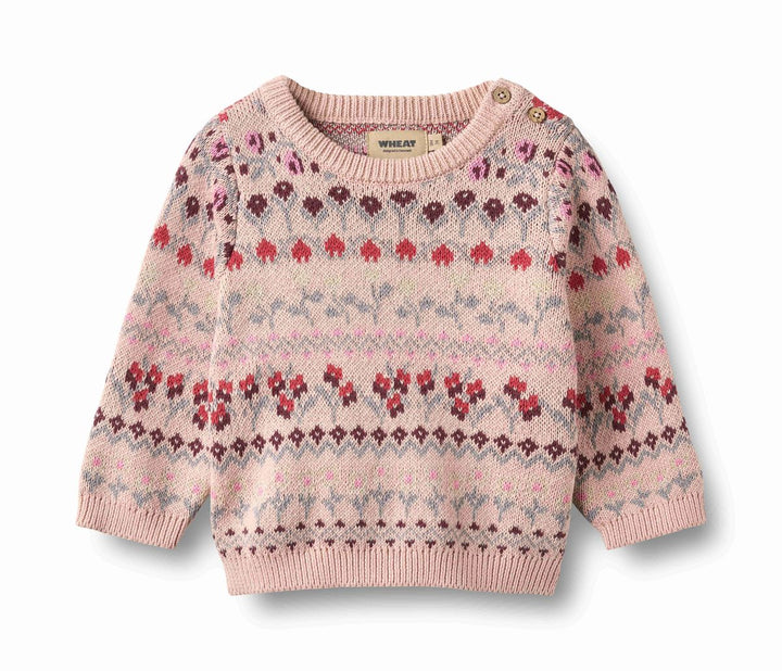 Wheat – Mikmak Jacquard Pullover in Dim Rose