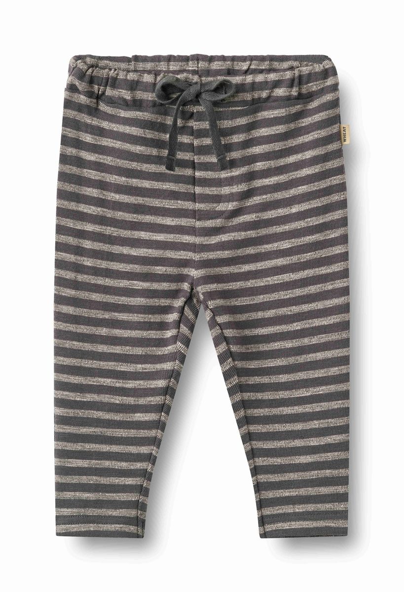 WHEAT – Manfred Jersey Pants in Charcoal Stripe