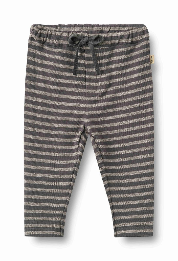 WHEAT – Manfred Jersey Pants in Charcoal Stripe