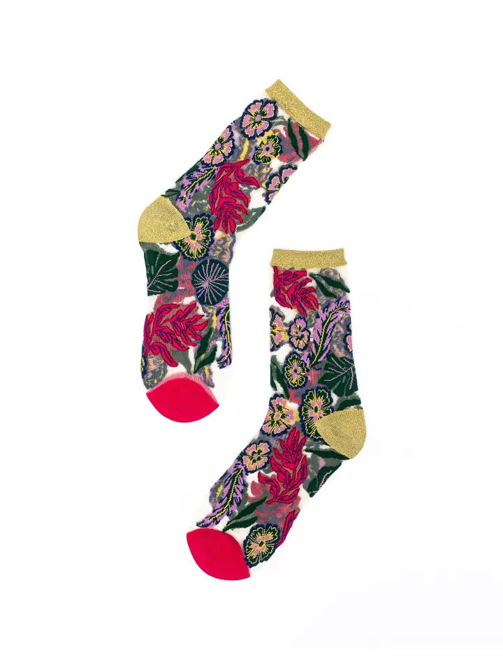 Festive Floral Crew Sock