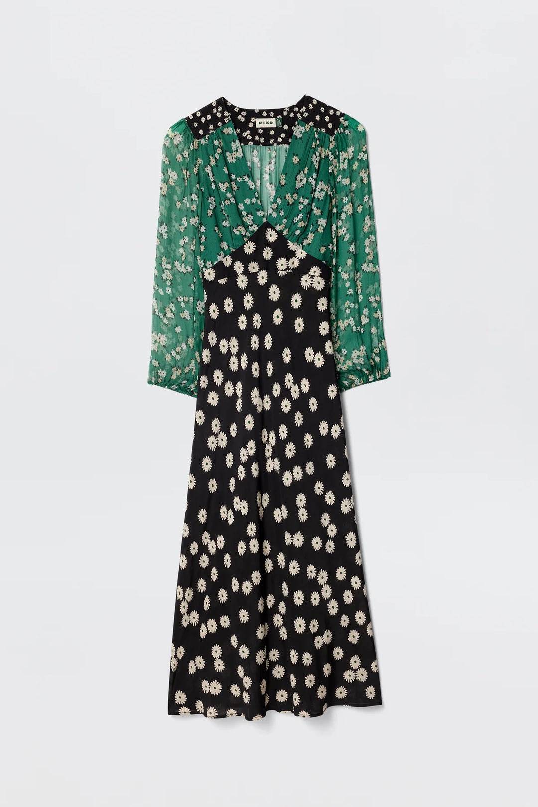 RIXO - Kalia Dress in City Floral Mix Olive
