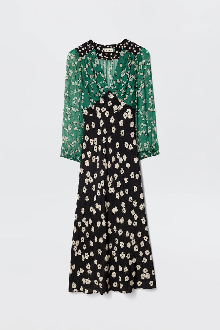RIXO - Kalia Dress in City Floral Mix Olive