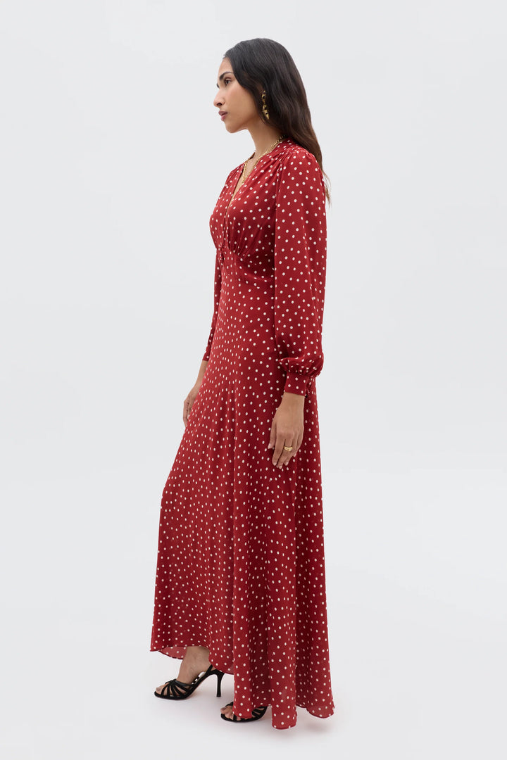 RIXO - Emory Dress in Layla Red Dot
