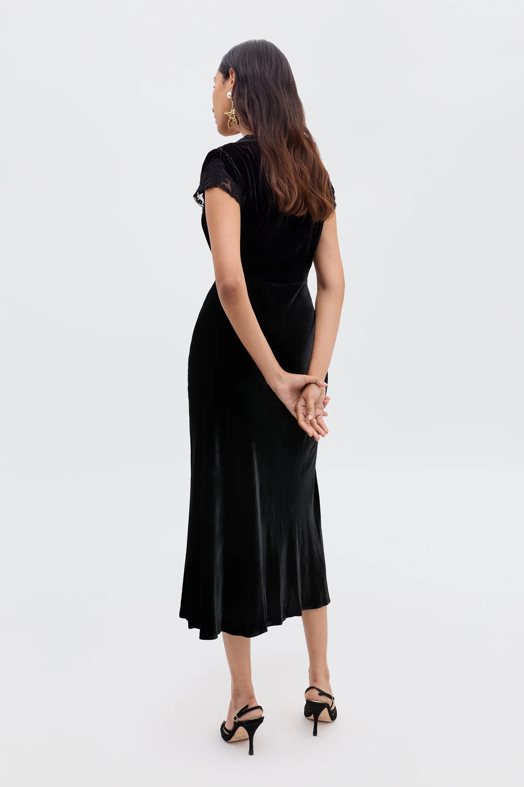 RIXO - Amari Dress in Black Velvet