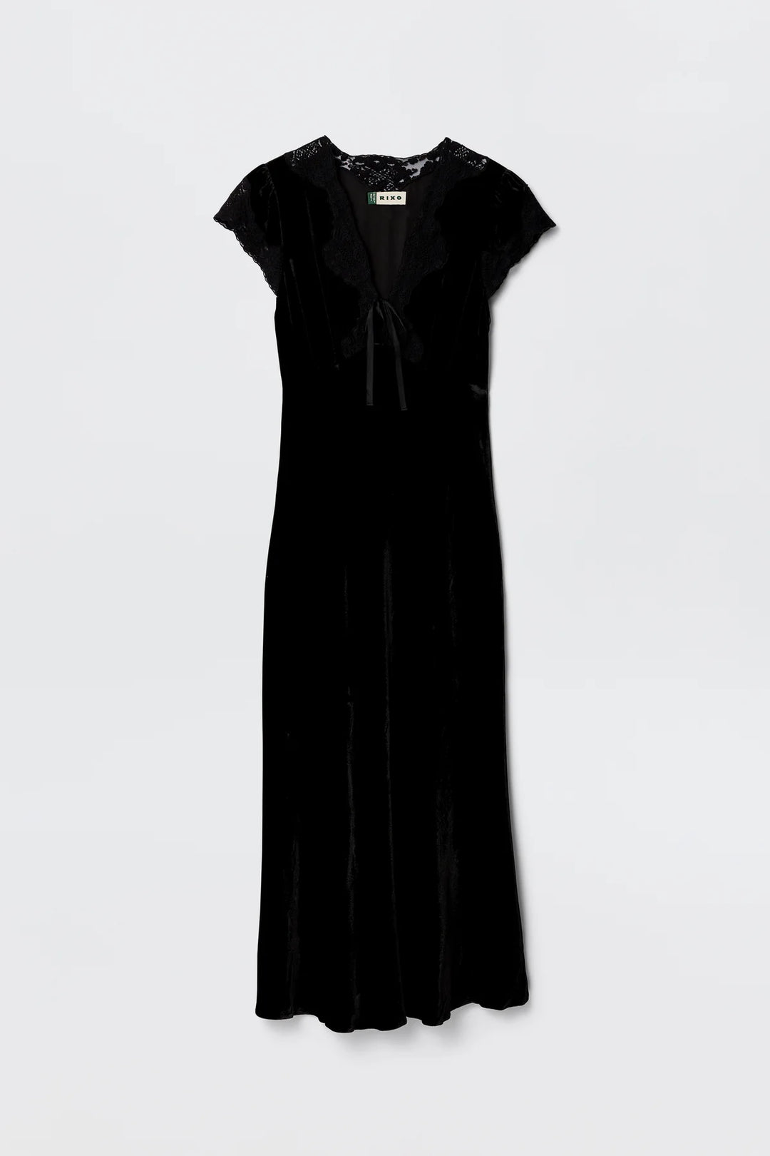 RIXO - Amari Dress in Black Velvet