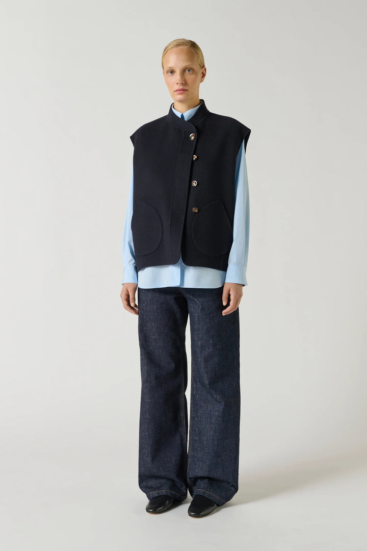 Soeur – Adeline Vest Jacket in Deep Navy