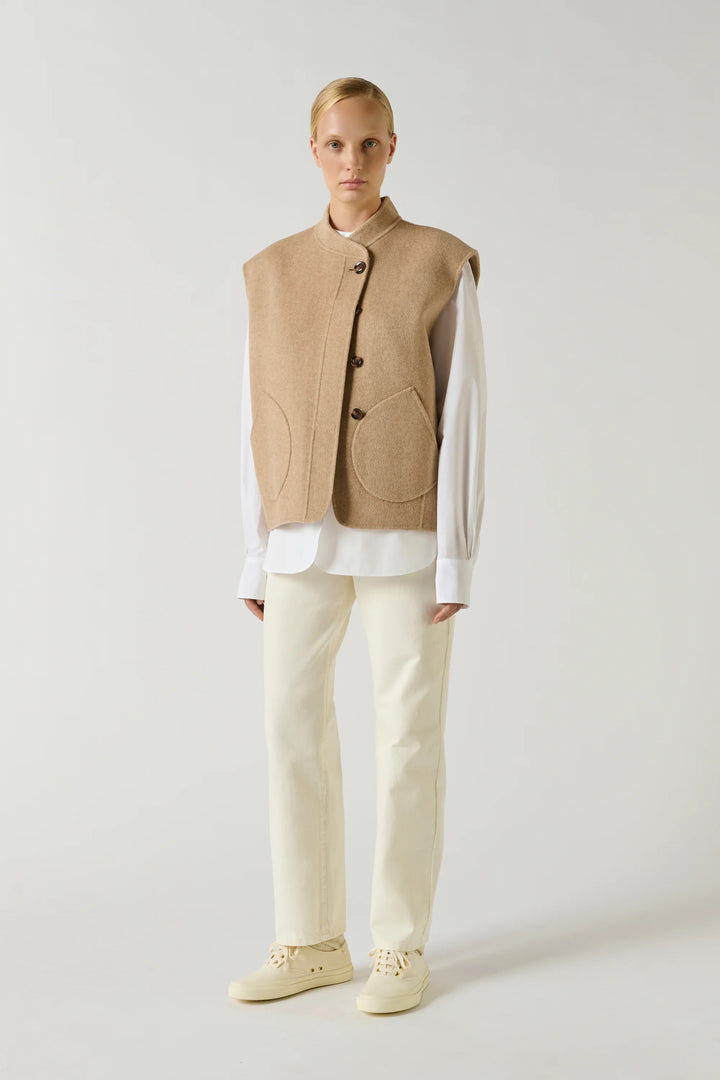Soeur – Adeline Vest Jacket in Beige