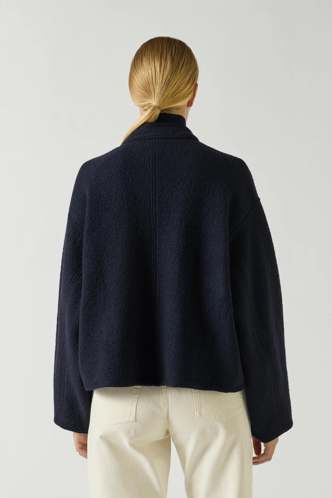 Soeur – Olympe Boiled Wool Jacket in Navy