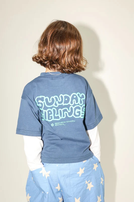 Sunday Siblings- Party Layer Tee in Navy