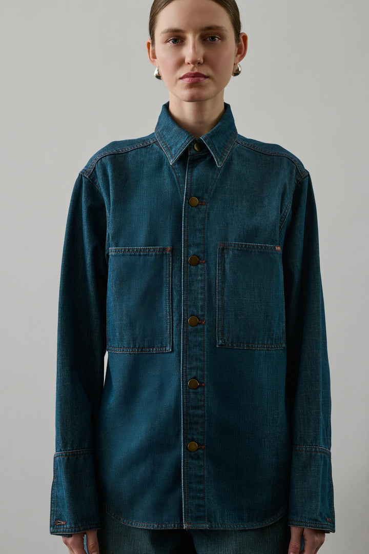 Soeur – Garance Shirt Jacket in Bleu Denim