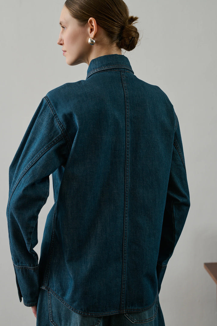 Soeur – Garance Shirt Jacket in Bleu Denim