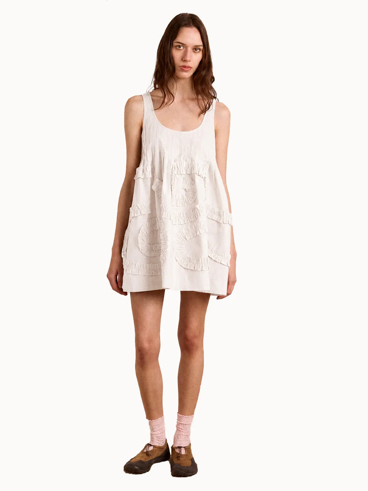 Damson Madder – Stella Mini Dress in White