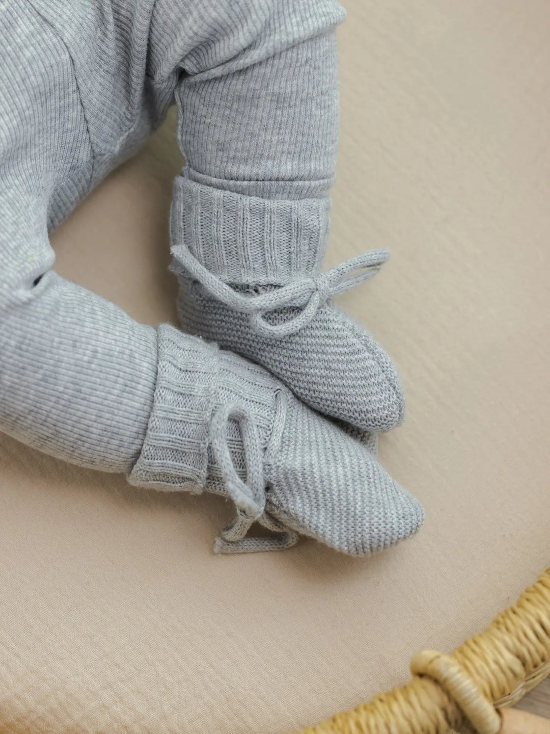 Quincy Mae - Ribbed Leggings in Dusty Blue