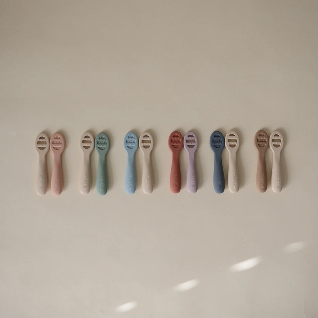 Mushie - First Feeding Baby Spoons 2-Pack in Rose / Soft Lilac