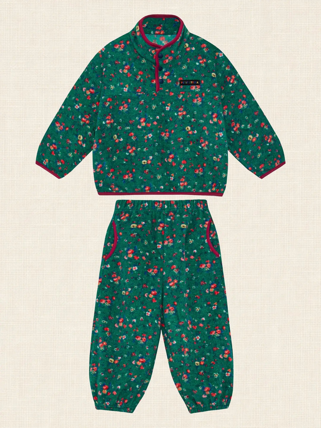 Petit Stella - Fleece Play Set in Green Garden Fleece