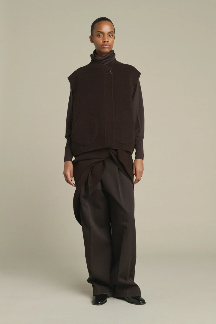Soeur – Adeline Vest Jacket in Dark Brown