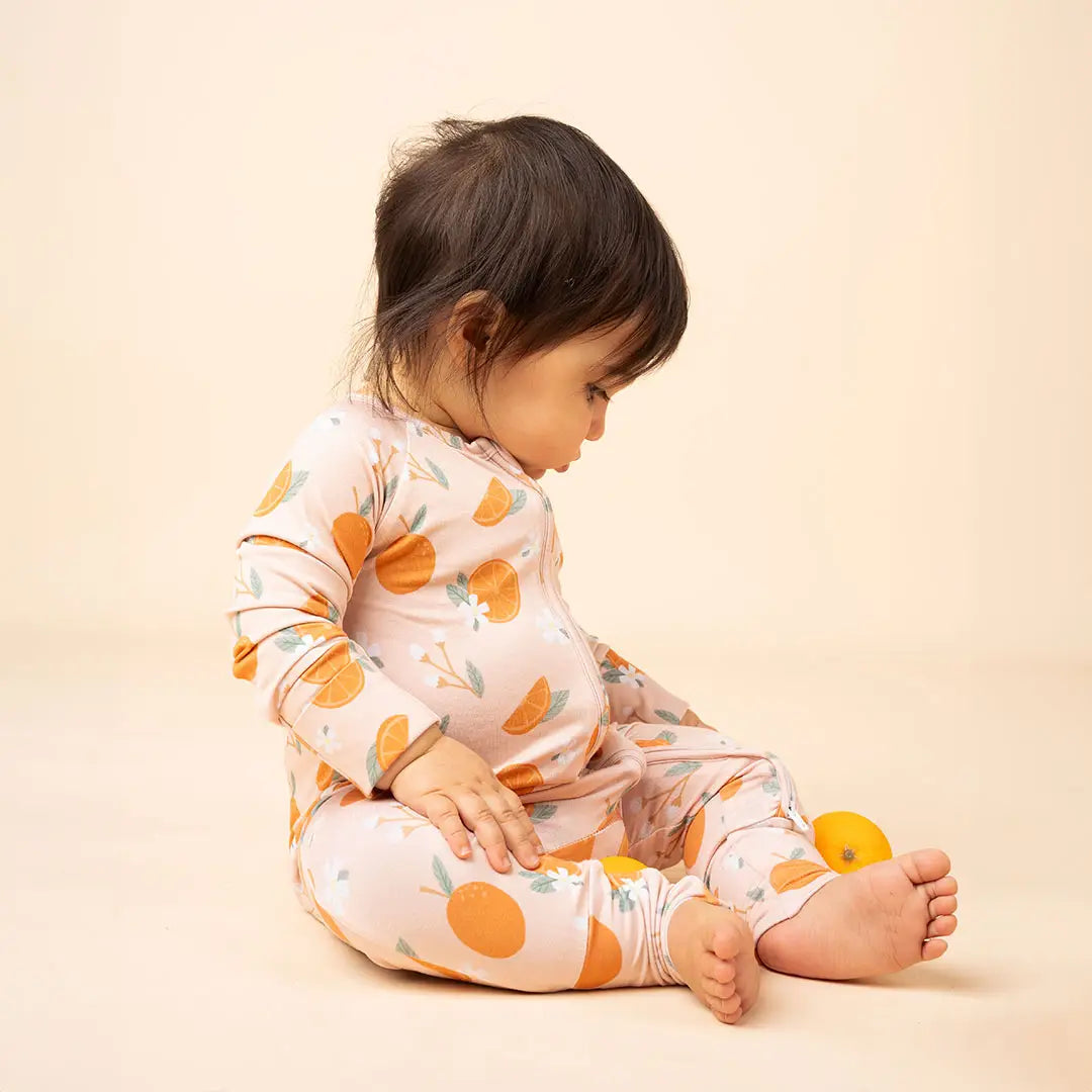 Emerson And Friends – Bamboo Convertible Sleeper in Freshly Squeezed Oranges
