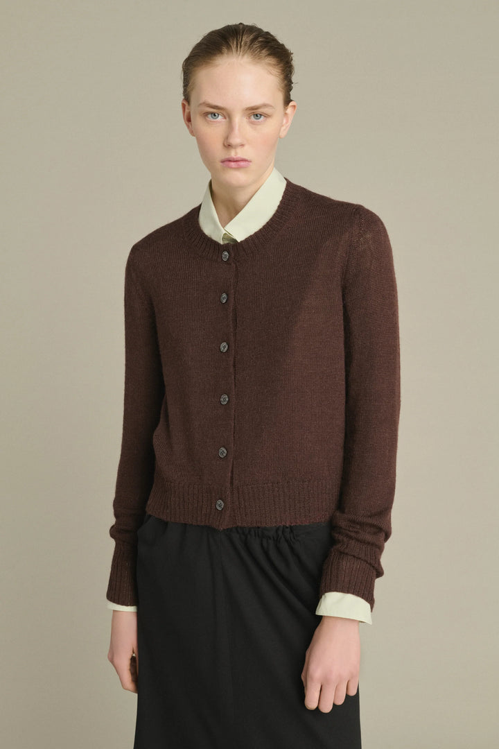 Soeur – Griffith Merino Wool Cardigan in Brown