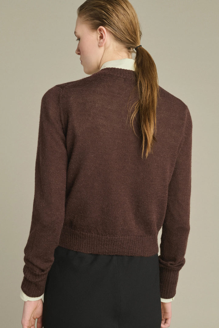 Soeur – Griffith Merino Wool Cardigan in Brown