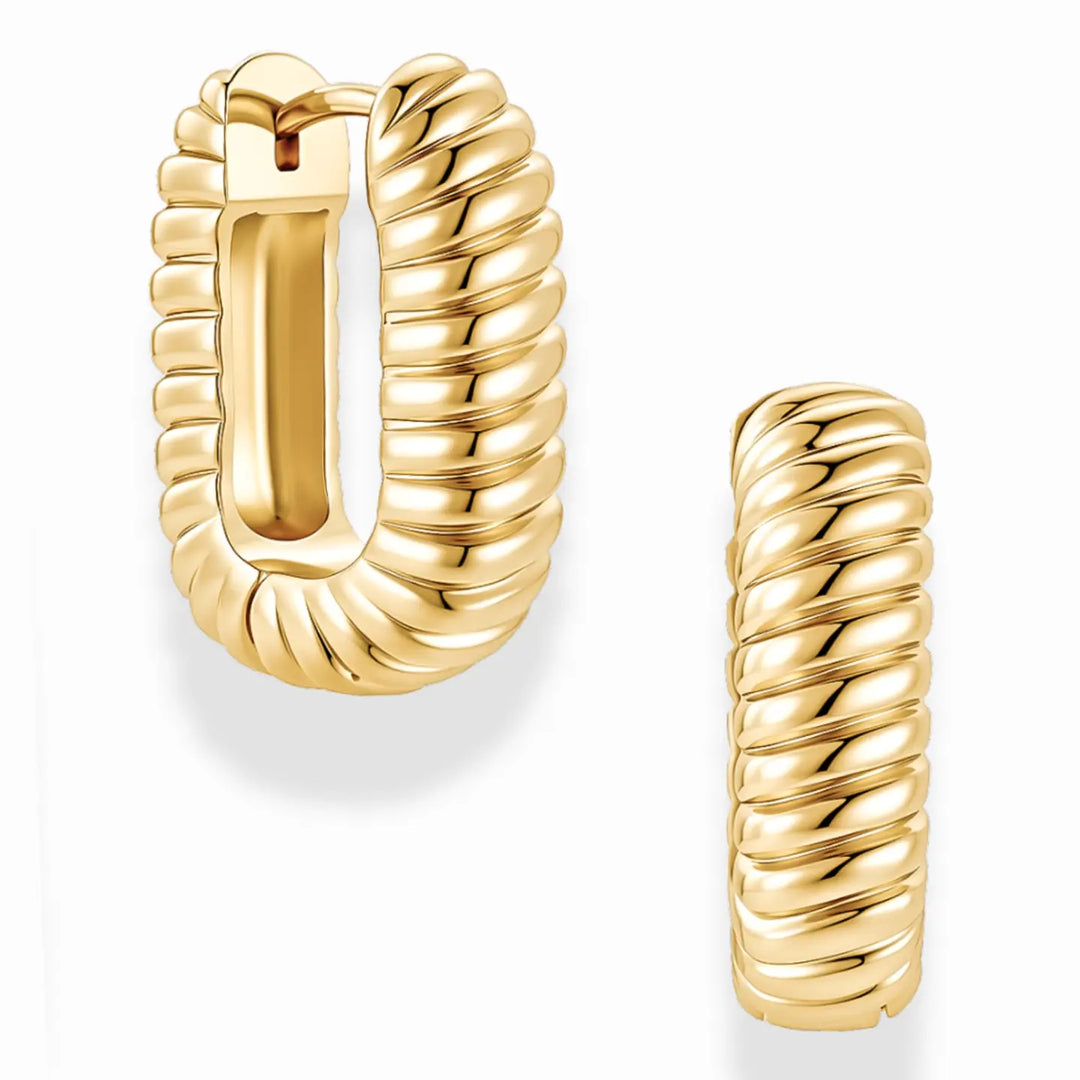 Mod + Jo - Elly French Rope Hoops in Gold Plate
