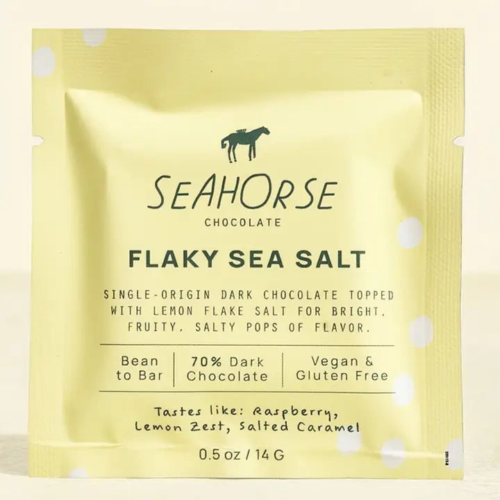 Seahorse Chocolate - Flaky Sea Salt MINI 70% Dark Vegan Chocolate Bar