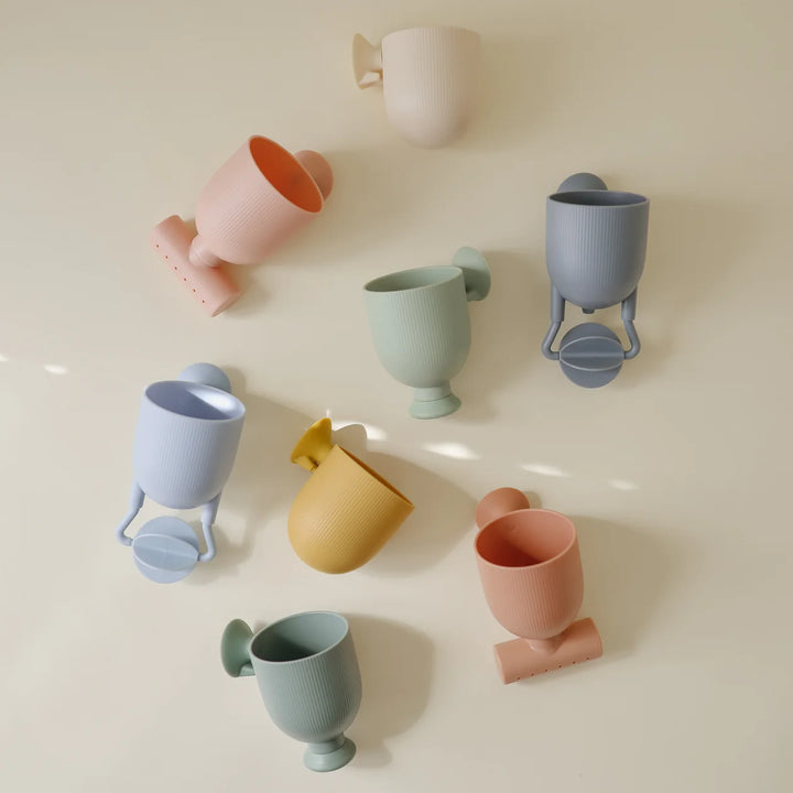 Mushie - Pour & Play Silicone Bath Toys in Sol