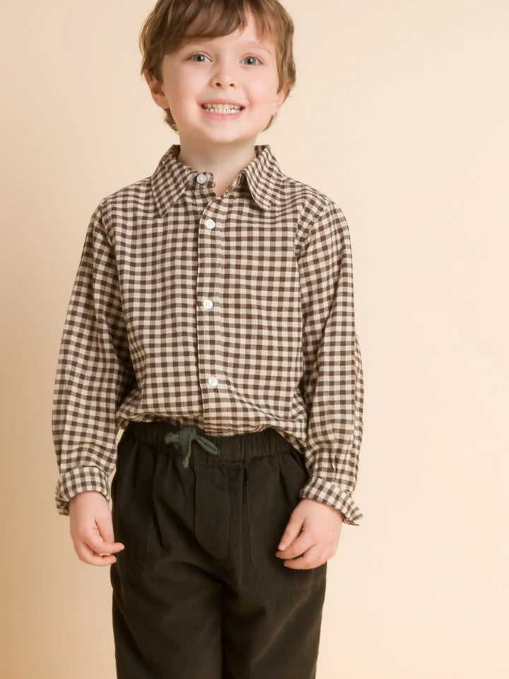 Beet World – Boys Collar Shirt in Walnut