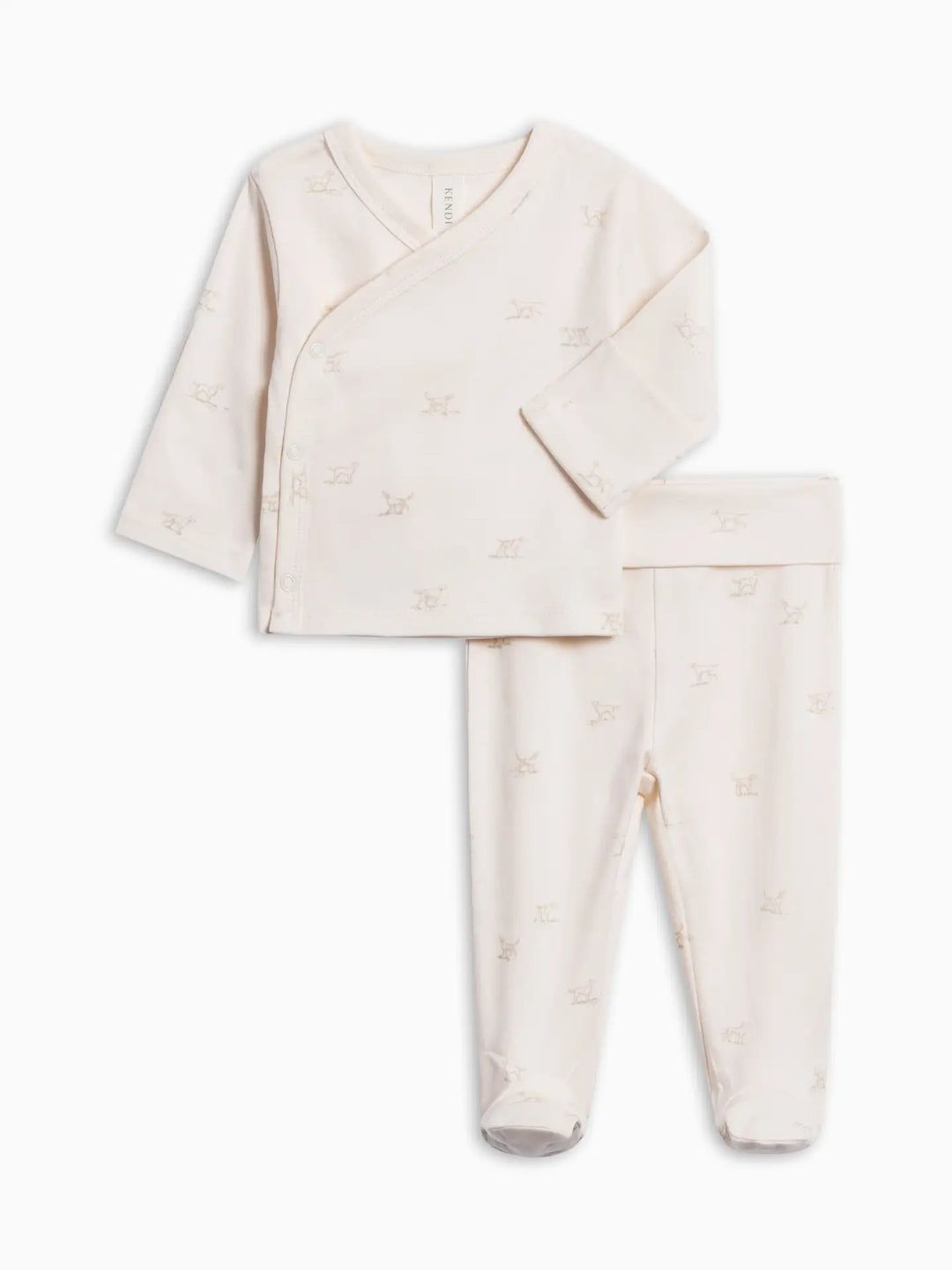 Colored Organics - Riley 2 Piece Kimono Top and Pant Set in Field Dog