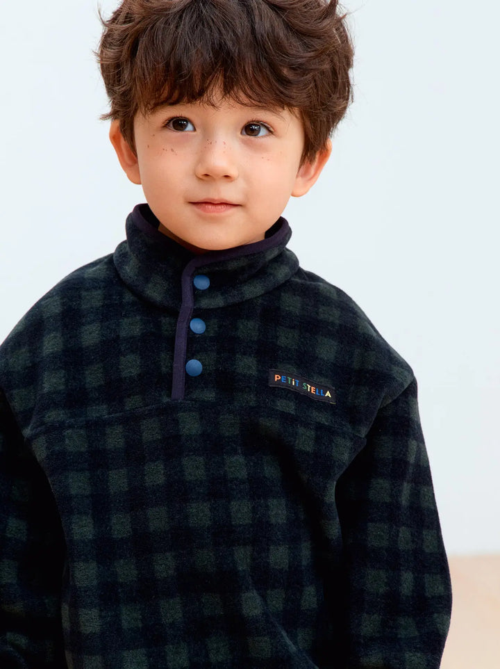 Petit Stella - Fleece Play Set in Evergreen Check