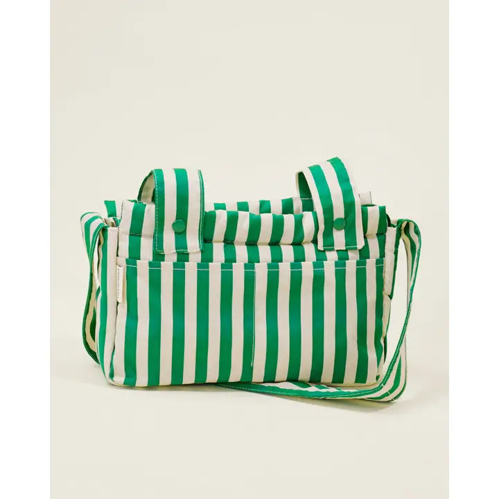 Kindred Bravely - Stroller Party Caddy Bag in Green Stripe