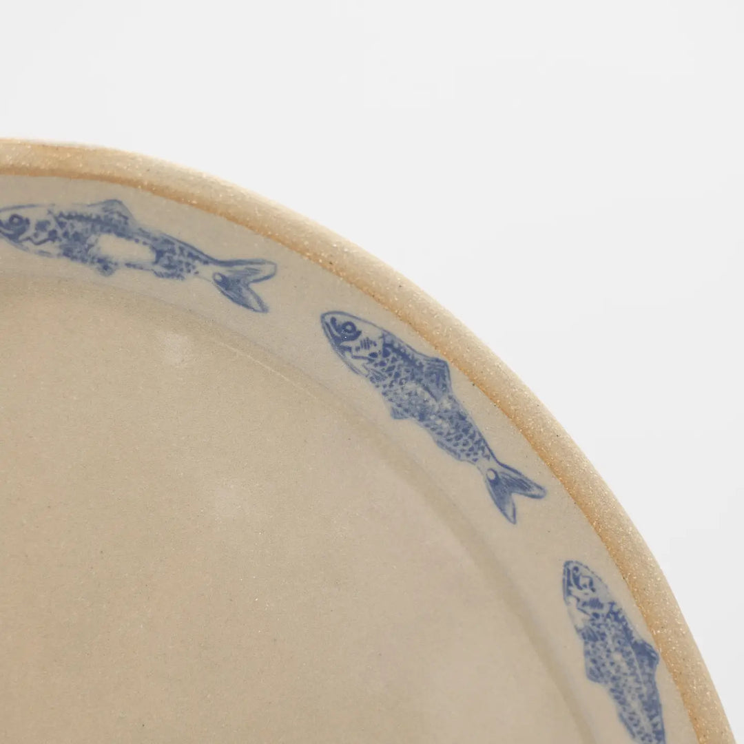 Jars of Dust – Blue Sardine Stamped Handmade Ceramic Platter