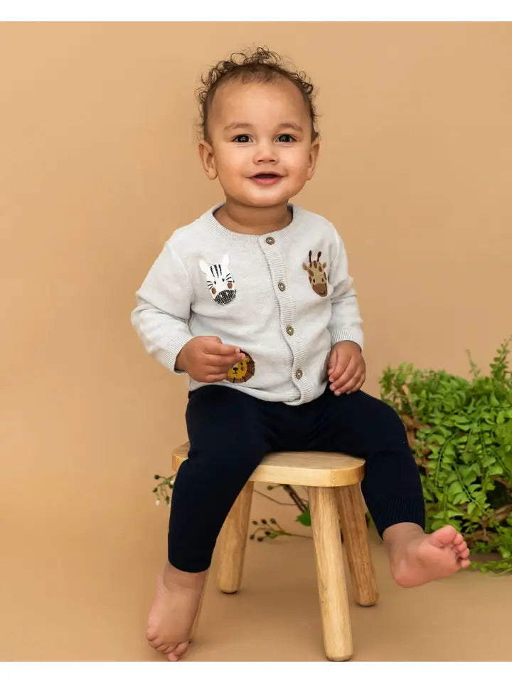 Viverano Organics –  Animal Friends Embroidered Baby Cardigan